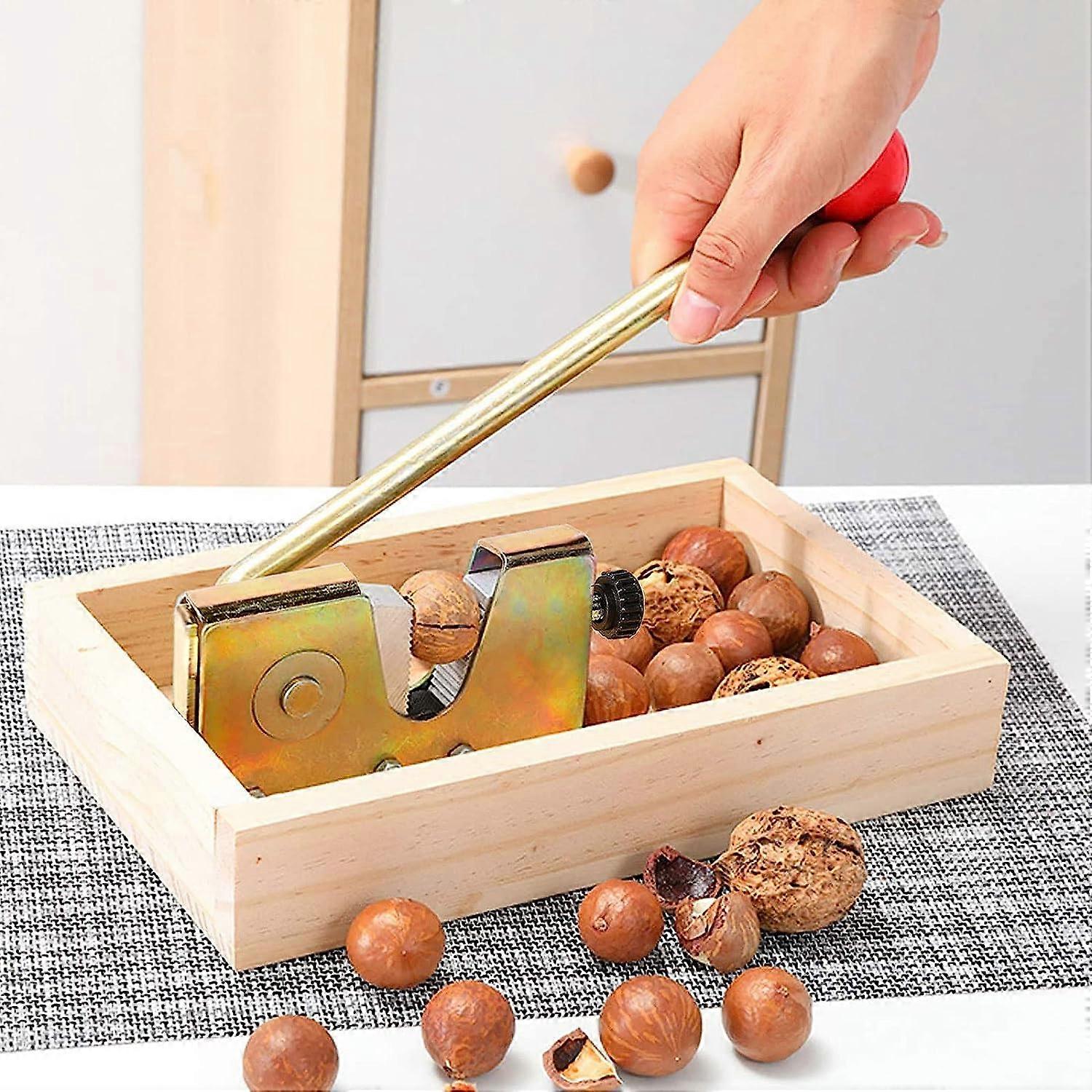 Manual Nutcracker Nut Tongs - Heavy Duty Adjustable Cracker - for Various Nuts