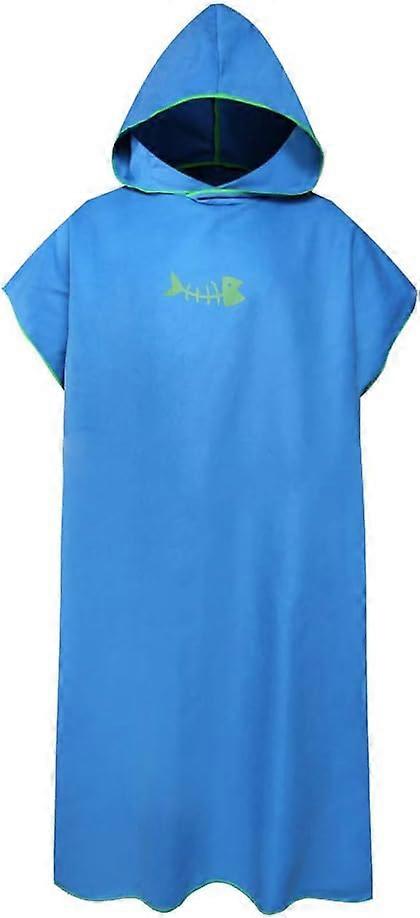 Hooded Towel Poncho Adult Beach Portable Microfibre Wetsuit Universal Size for Surfer Swimmersdark blue