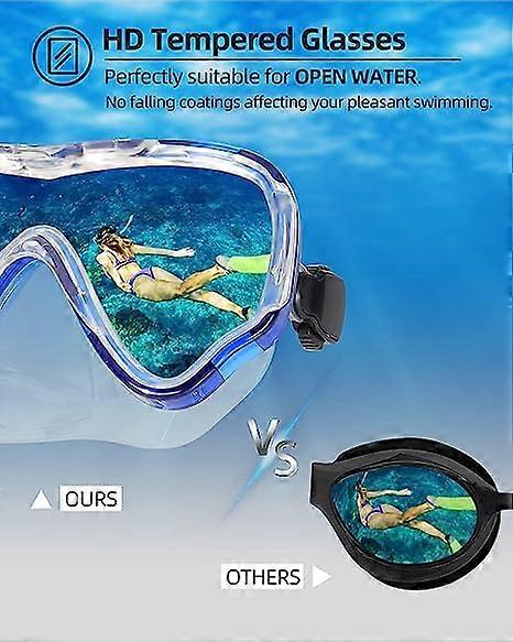 Masque De Plongée Libre Anti-UV - Lunettes De Natation étanches, Anti-buée, Pour Femmes Et Adultes - 8