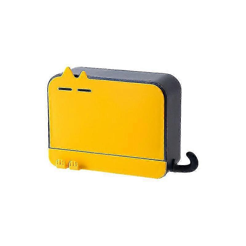 Soap Dish Household Soap Dish Wall-mounted No-puncture Soap Dish With Lid Plastic Soap Dish -blue,squint -NMAOV