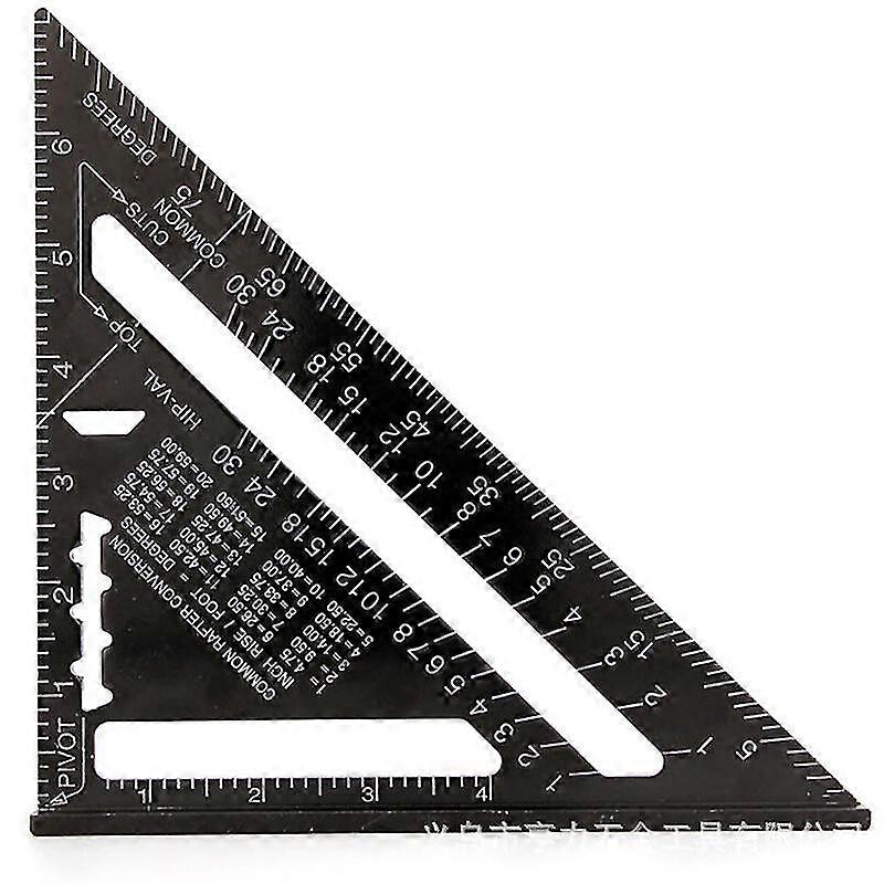 17cm Triangle Protractor Aluminum Alloy Carpenter Square Metric Triangle Professional Carpentry Angle Ruler Triangular Ruler with Protractor Measuring