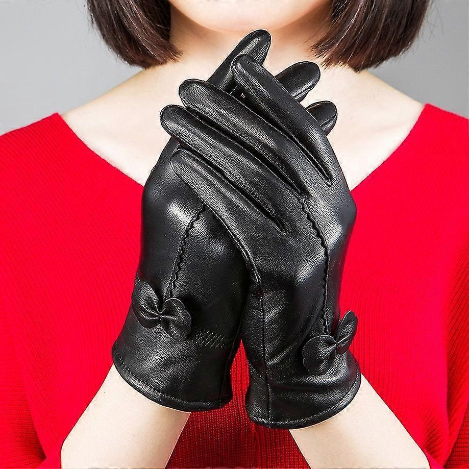 Winter women's fashionable leather gloves