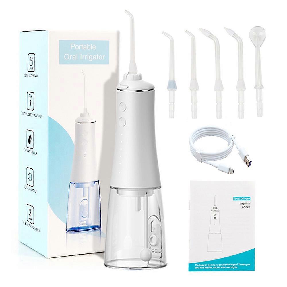 Electric Portable Oral Irrigator AOW006 350ml Water Tank 6 Adjustable Clean Modes Water Flosser