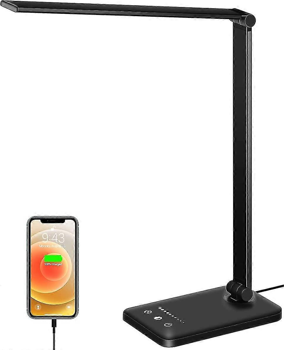 Led Desk Lamp, Dimmable Touch Control Eye Protection With Usb Port/foldable/rotating Timer Function