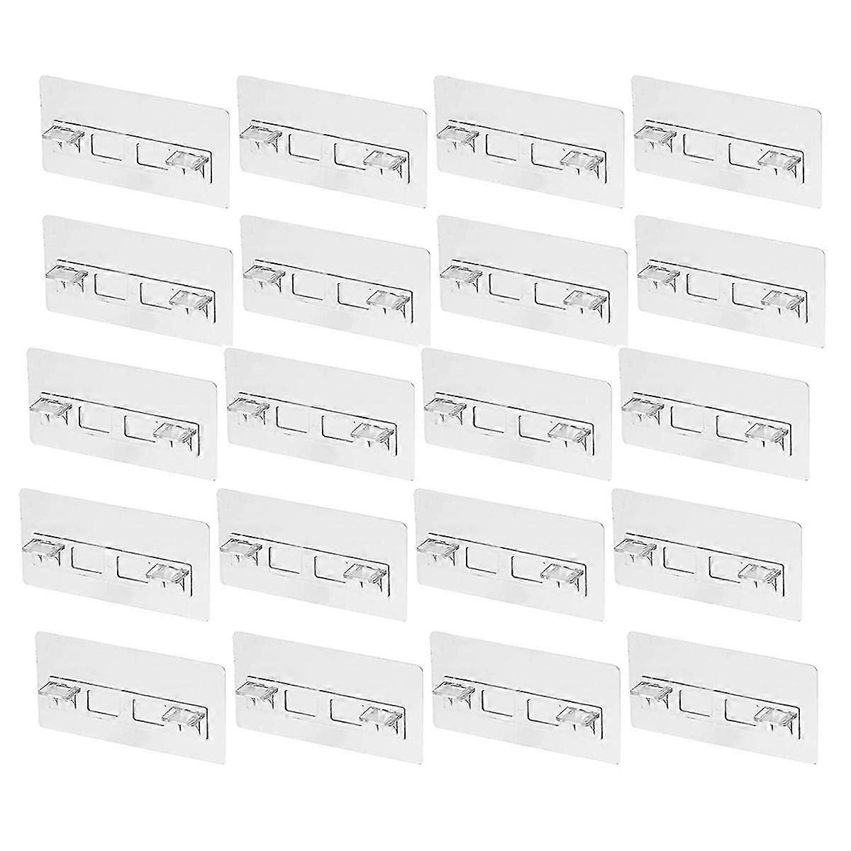 20pcs Punch Free Shelf Support Pegs No Drill Adhesive Shelf Bracket Clear Shelf Pins For Cabinet Sh