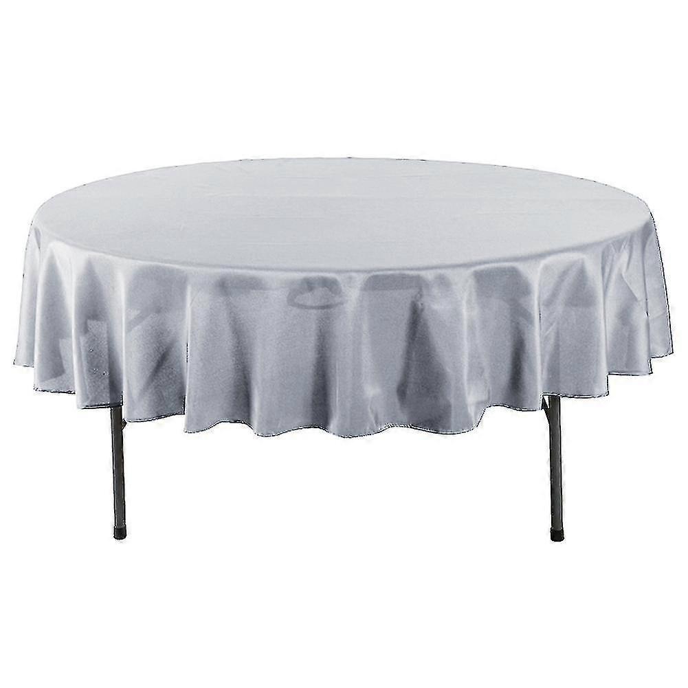 Kitchen Dining Room Restaurant Hemming Solid Color Round Tablecloth Party Decor