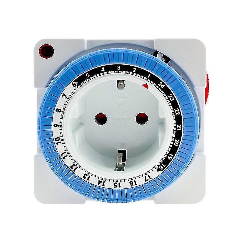 Eu 24 hours timer switch timer plug in mechanical grounded programmable smart countdown loop switch socket indoor auto power off