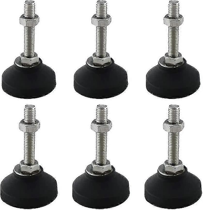 6 Pack D40 X M8 X 50mm Adjustable Swivel Legs, Tilt Nylon Base, Self-leveling Feet, Floor Protectors For Furniture, Workbench, Machine, Cabinet, Mecha