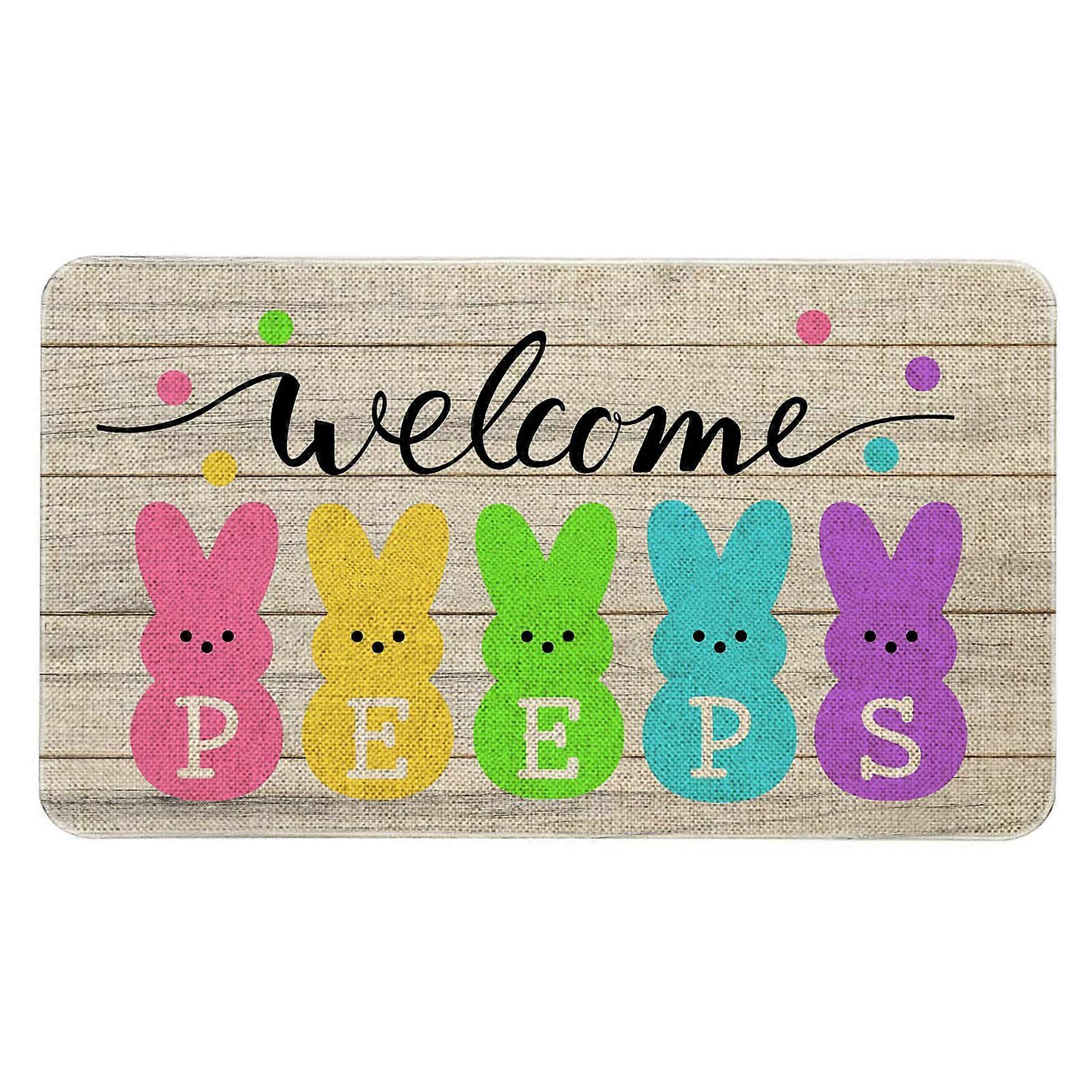 Happy Easter Door Mats Anti-slip Stain and Fade Resistant Mats for Home Indoor Outdoor Office Party