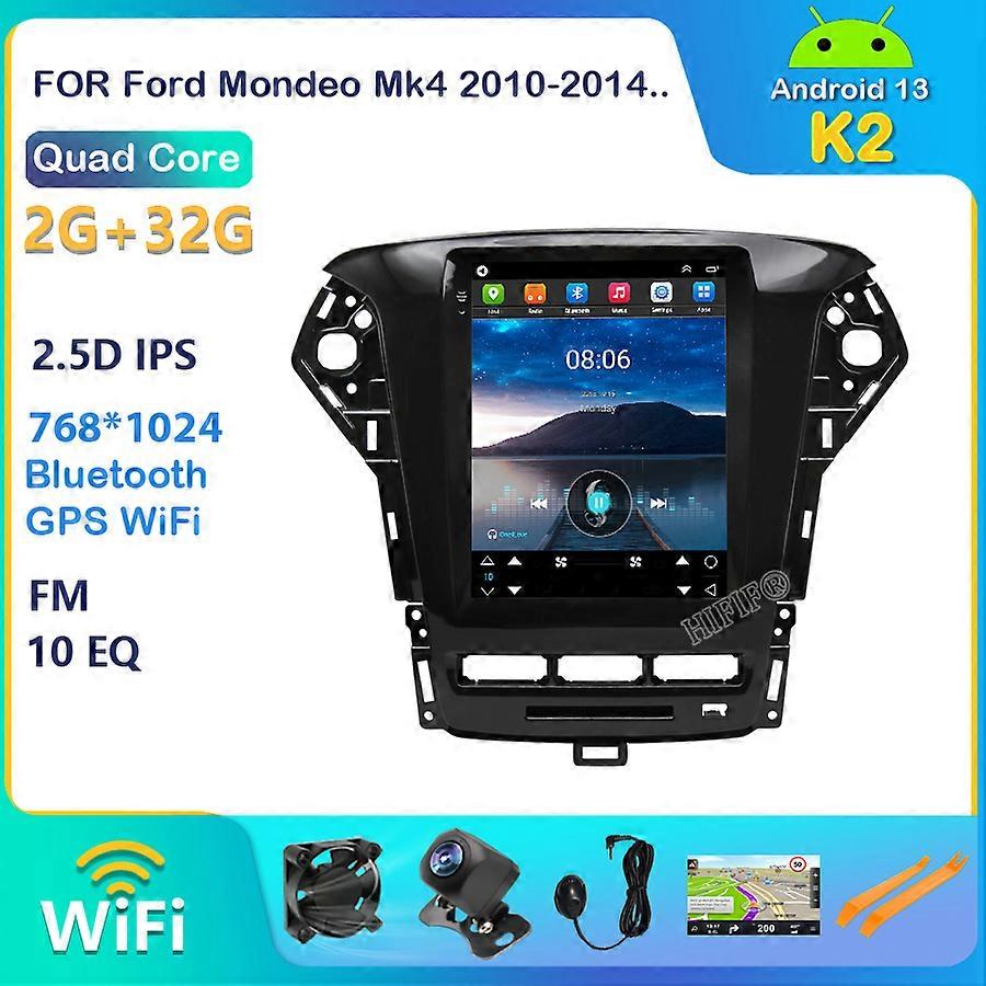 Android 13 For Tesla Type Car Radio For Ford Mondeo 4 mk4 2010 2011 2012 2013 Multimedia Player GPS 2din Carplay Stereo