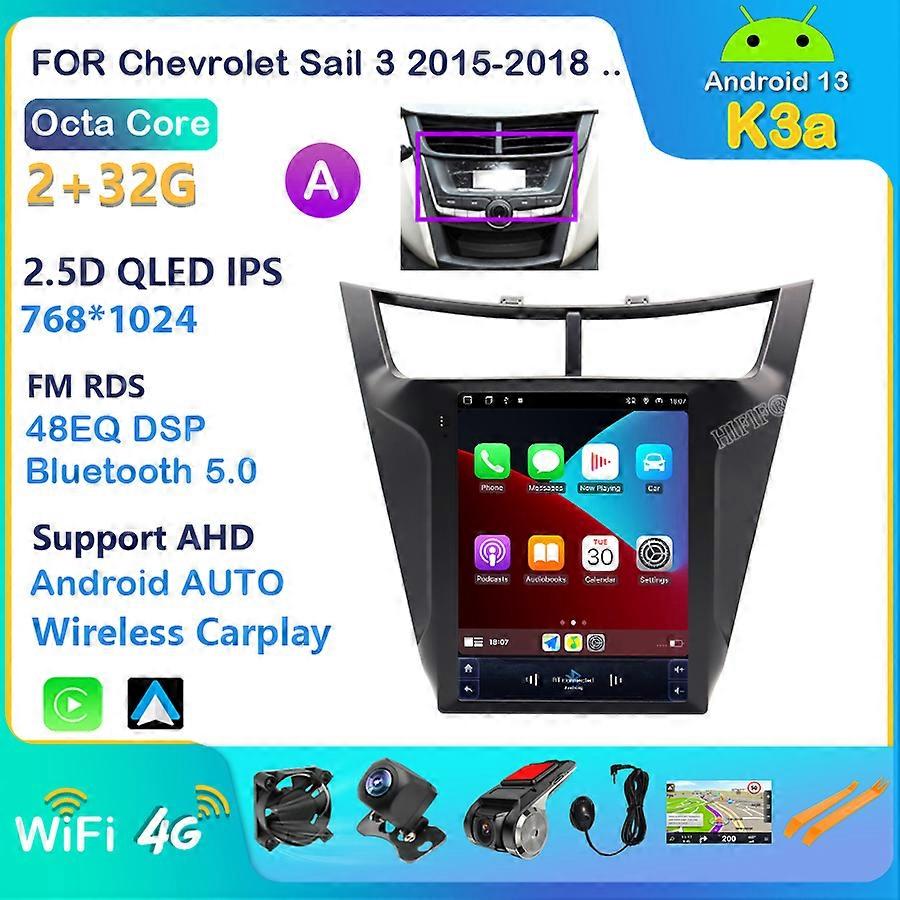10.4 Auto Vertical Screen For Chevrolet Sail 3 2015-2018 Car Radio Navigation GPS Stereo Multimedia 2 DIN Unit