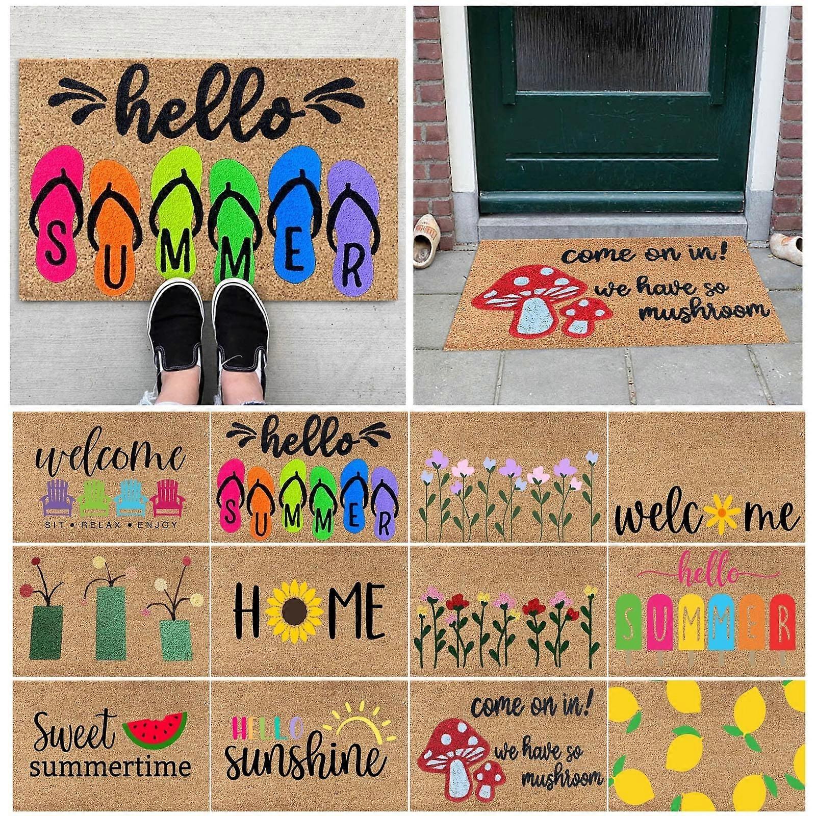 حصيرة باب الصيف الصيف الشرفة ديكور حصيرة أرضية منخفضة المستوى حصيرة باب الترحيب داخلي في الهواء الطلق غير قابل للانزلاق ممسحة 2024 جديد
