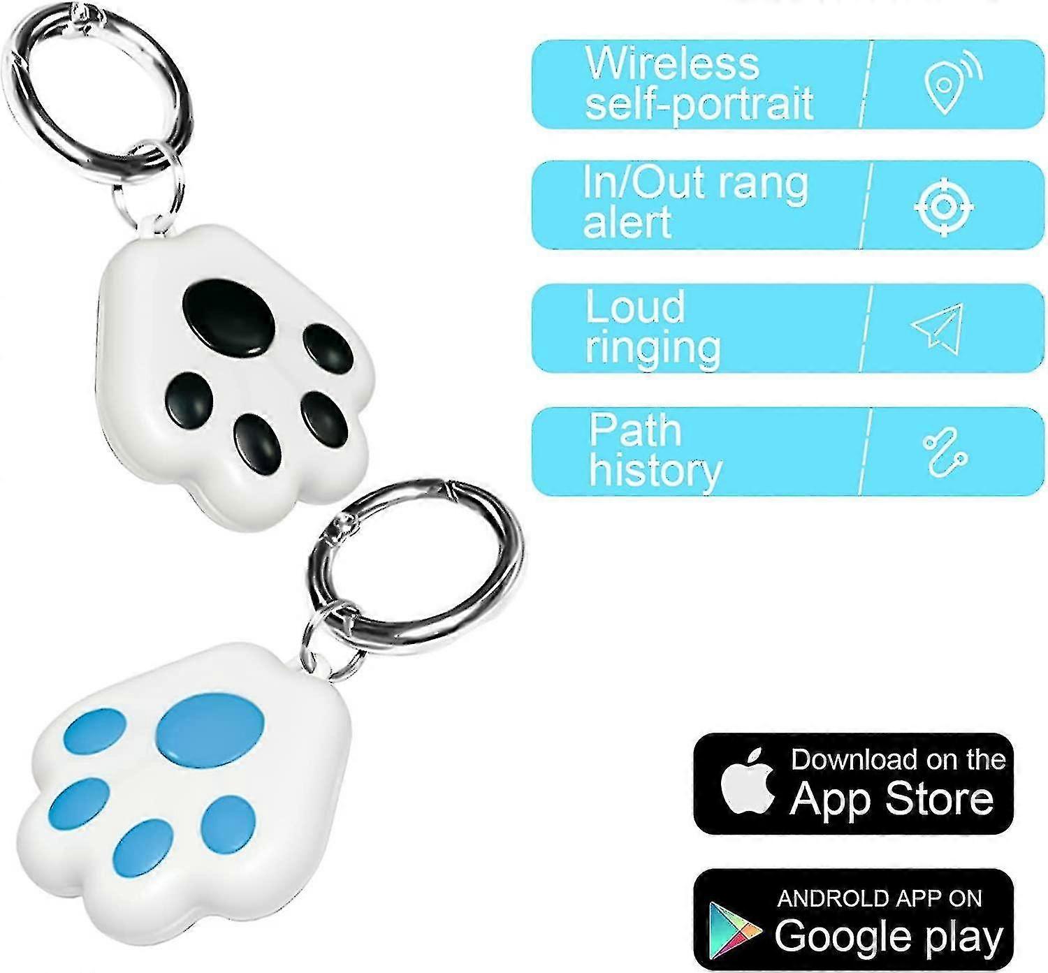 2 Pcs Gps Tracker, mignon Pet Locator Portable Tracking Devices (bleu, noir)
