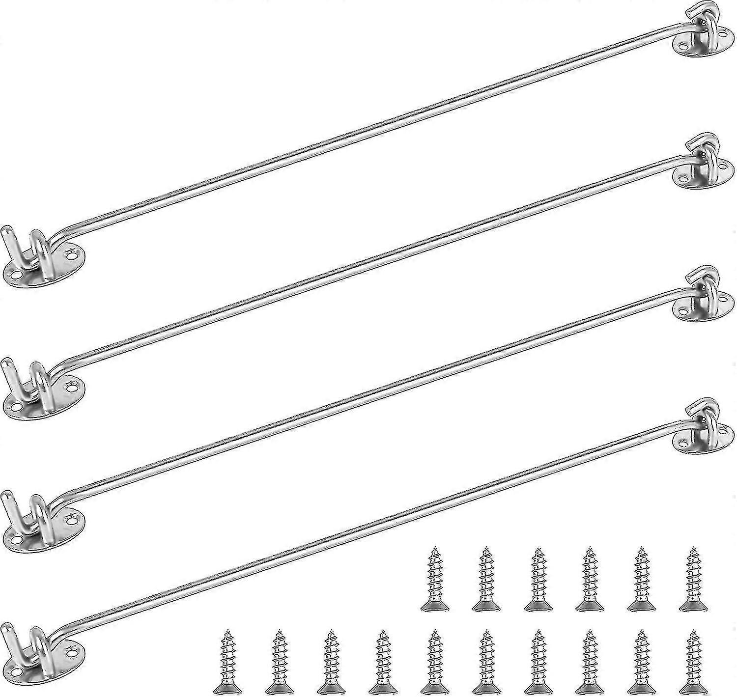 4 Pcs Storm Hook Wind Hook 16 Inch Stainless Steel Cabin Hook Solid For Window Z