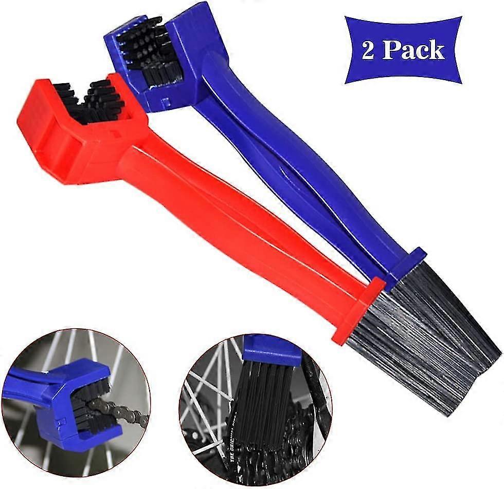Red And Blue Bicycle Chain Cleaning Brush