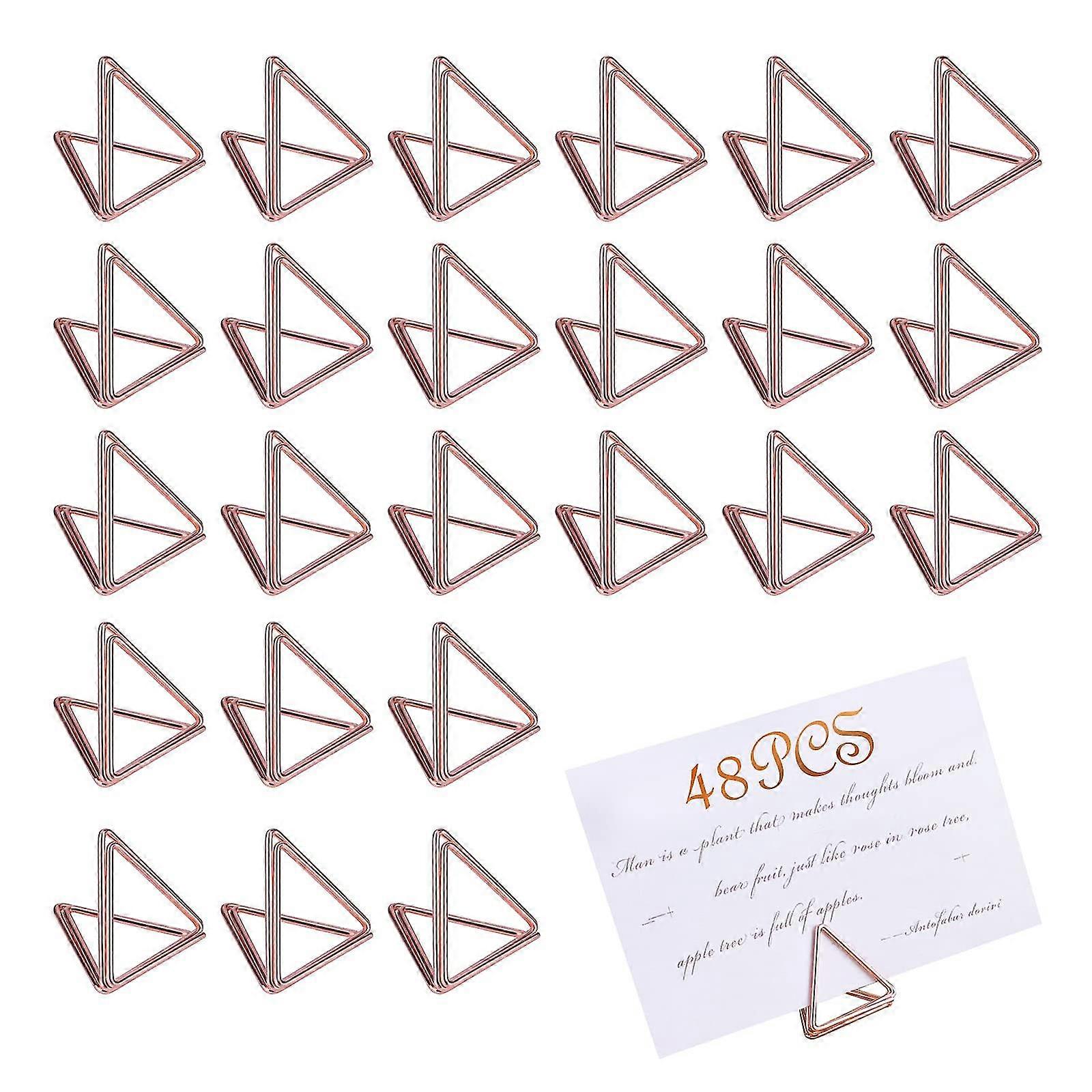 48pcs Mini Place Card Holders, Table Number Holders Small Size Triangle Photo Picture Holders For Tables Suitable
