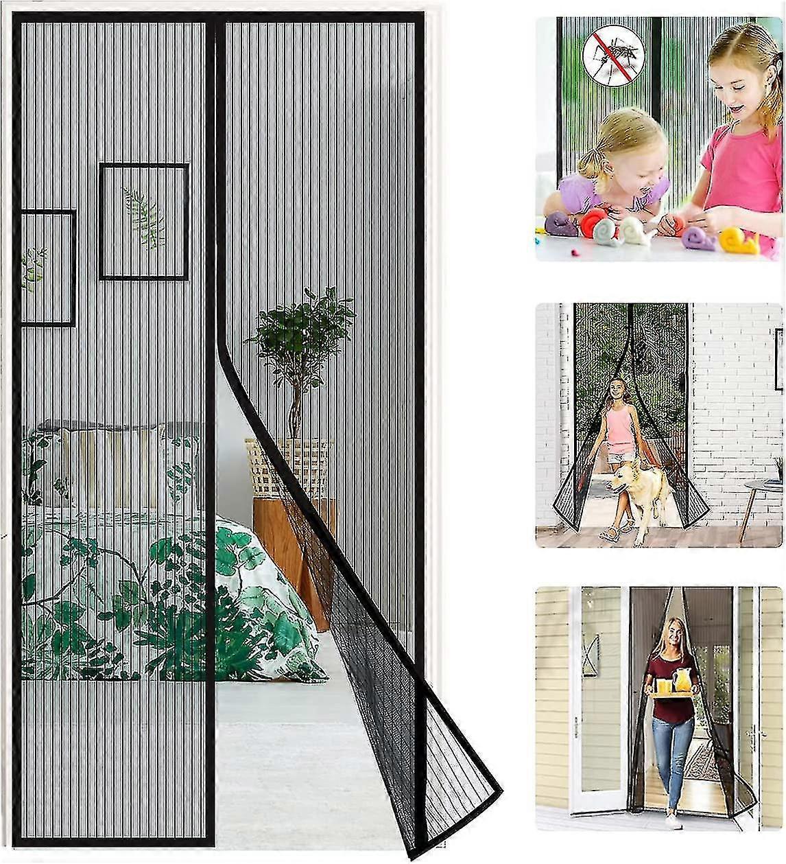 ستارة باب البعوض ، ناموسية باب مغناطيسي (90x210cm)