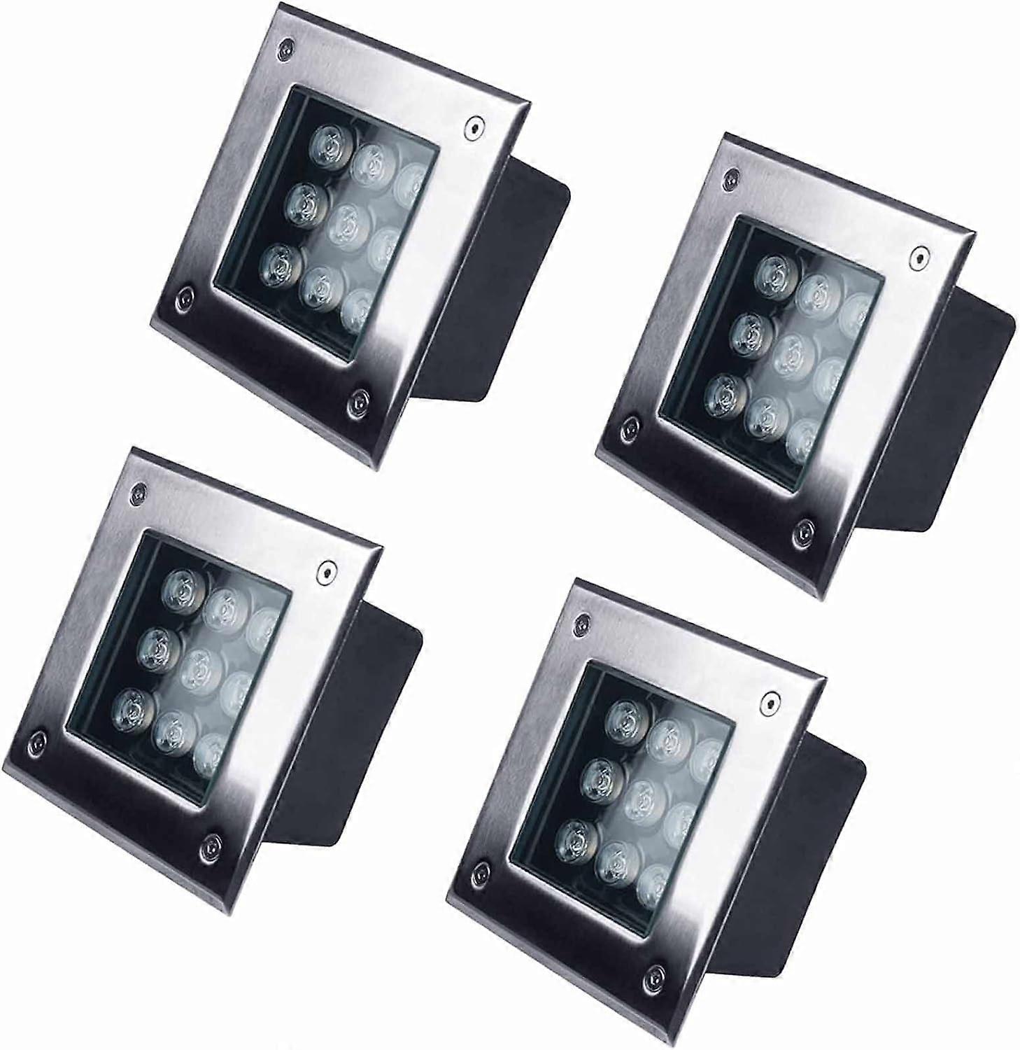 4PCS χωνευτό φως συντριβανιών - Inground οδήγησε φώτα, IP67 αδιάβροχο φως εδάφους Spotlight, AC85-265V υπαίθρια πλατεία LED έδαφος