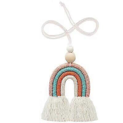 1 Piece Rainbow Car Charm with Wooden Beads for Home Wall Car Decoration