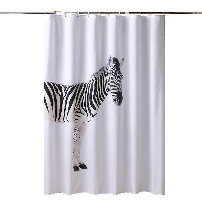 Zebra Shower Curtain, Hand Drawn