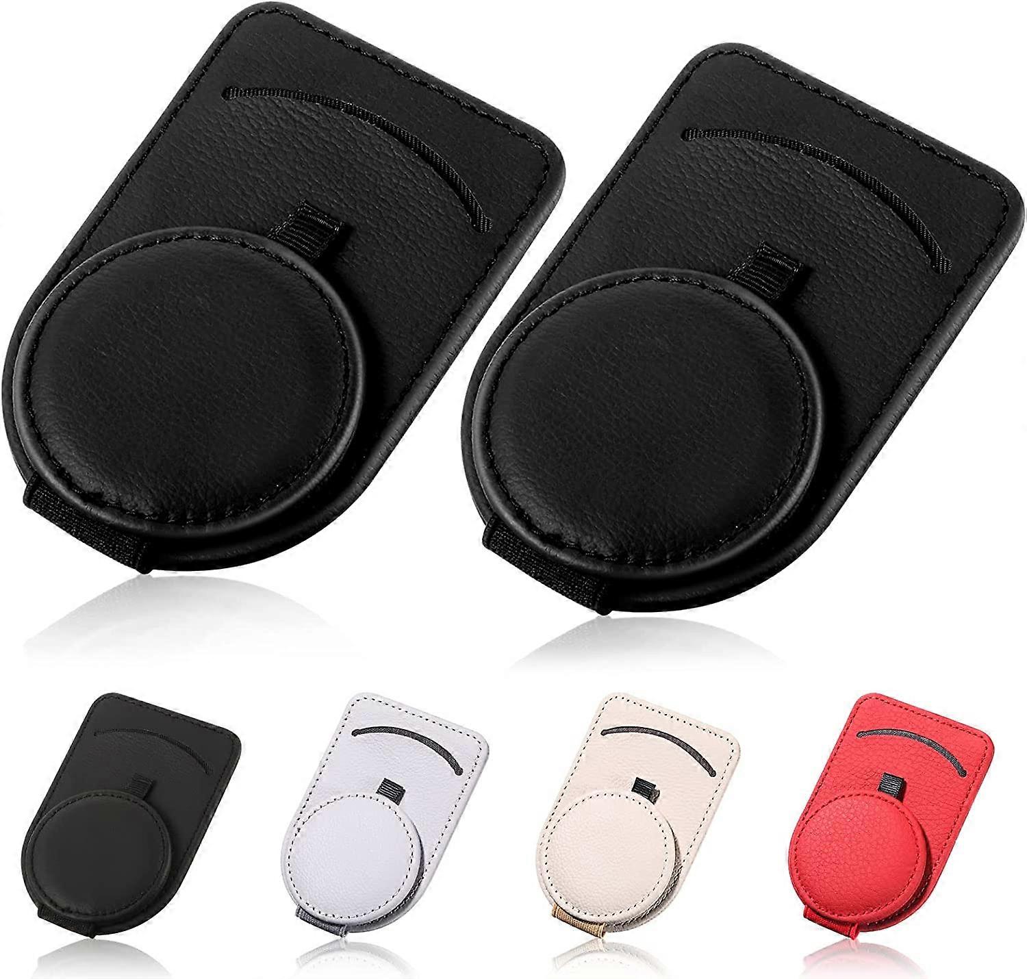 2 Pack Car Sunglass Holder Sun Visor (Black)