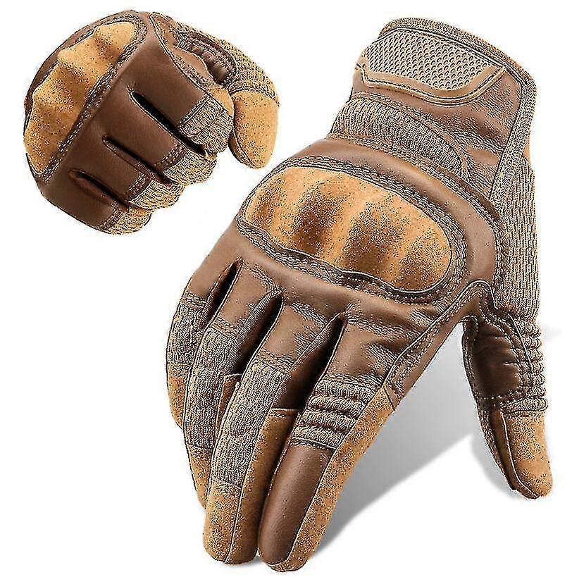 Pekskärm PU Läder Motorcykel Full Finger Handskar Full Säsong S99GRN01