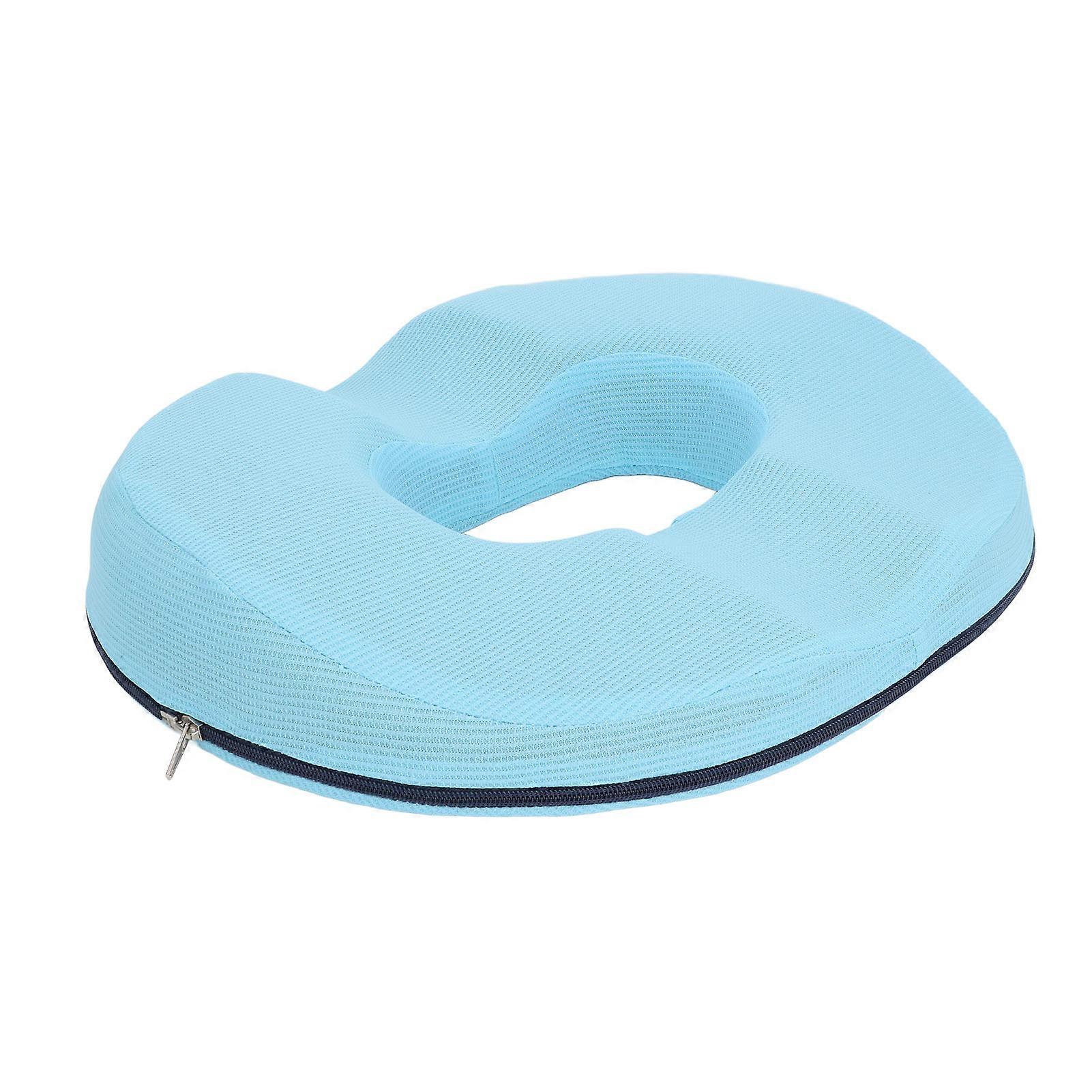 Donut Pillow Cushion Mesh Breathable Thicken Donut Hollow Cushion for Hemorrhoid Sky Blue 4U Male
