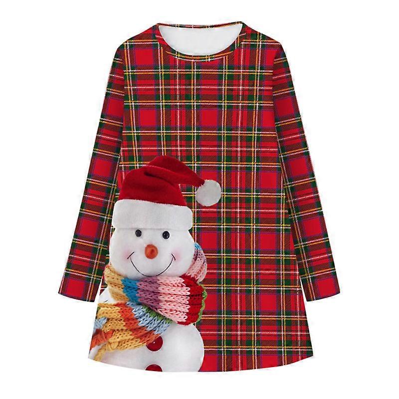 Küçük Kızlar Noel Elbisesi Noel Hediyeleri Kazak Elbise Uzun Kollu
