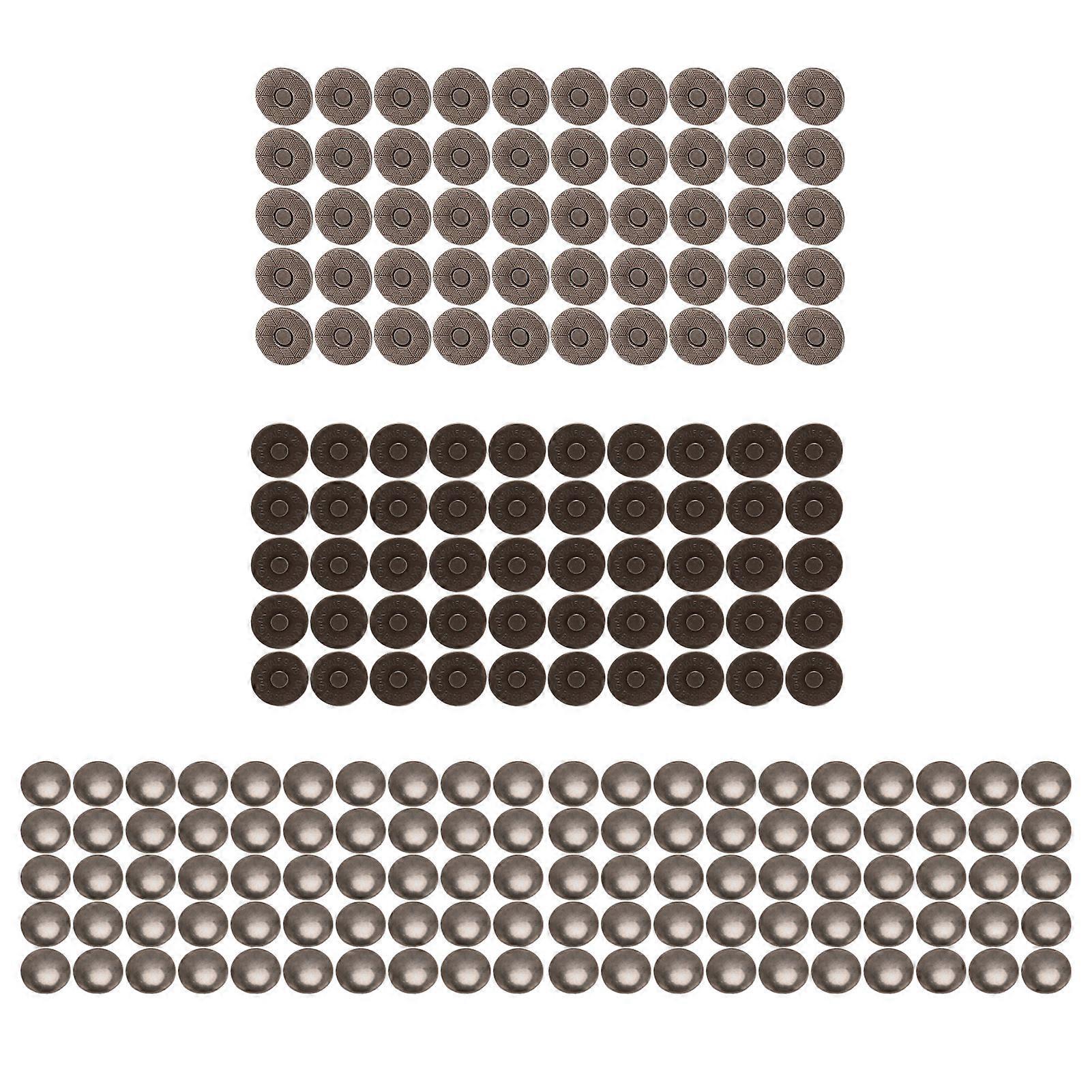 50 Set Magnetic Bag Clasps High Hardness Alloy Smoothing Easy Operation Widely Used Magnet Buttons for Clothes DIY Silver Black