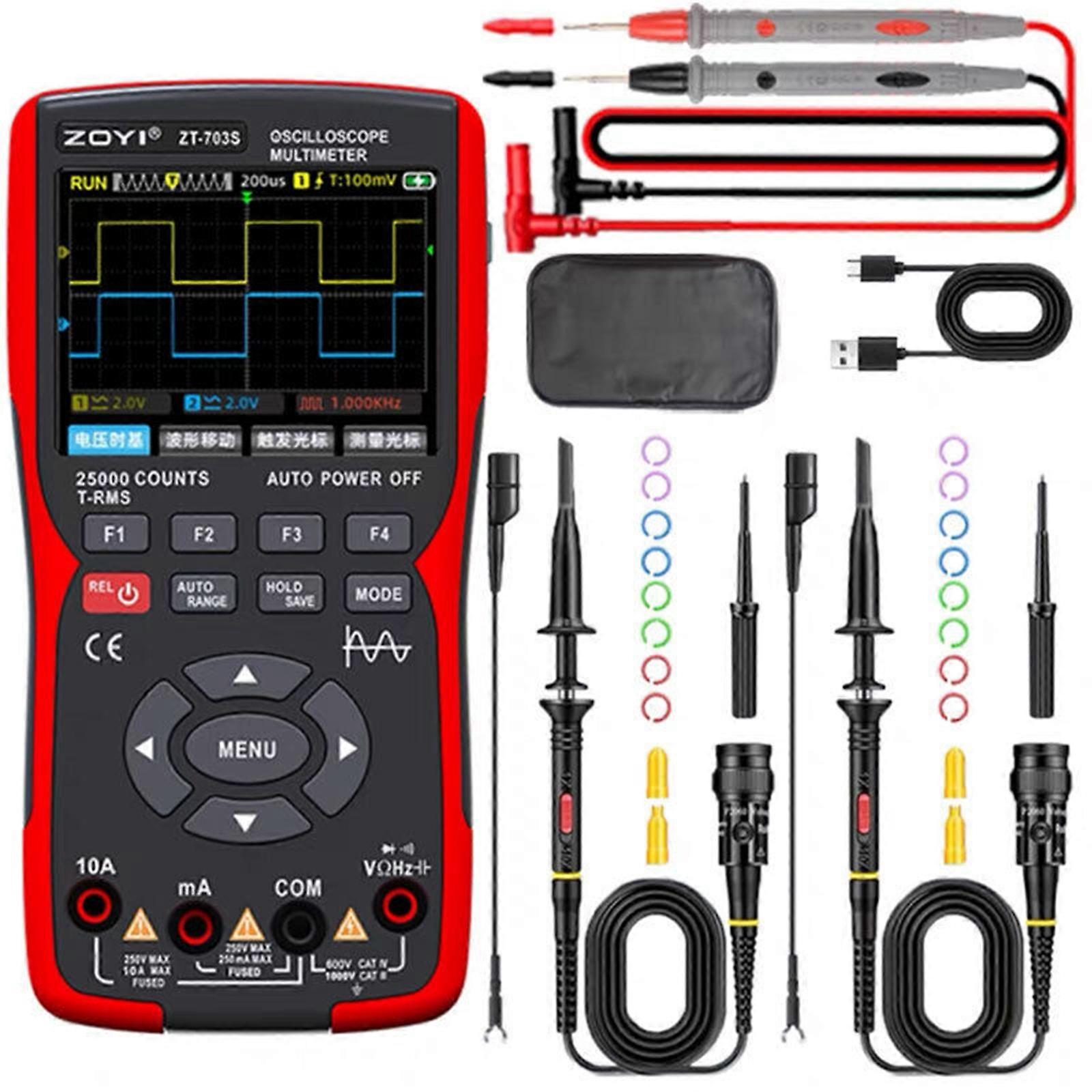 ZT-703S Handheld 3-in-1 Digital Oscilloscope Multimeter Essential Tool for Advanced Automobile Diagnostics