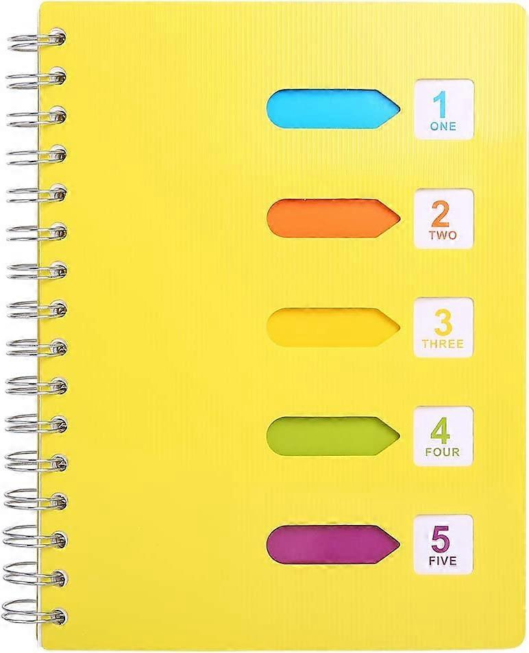 5 Theme Notebooks, A5 Notepad And Spiral Newspaper, Wide Rule, Professional Laboratory Notepad, Colored Intercalases With Labels