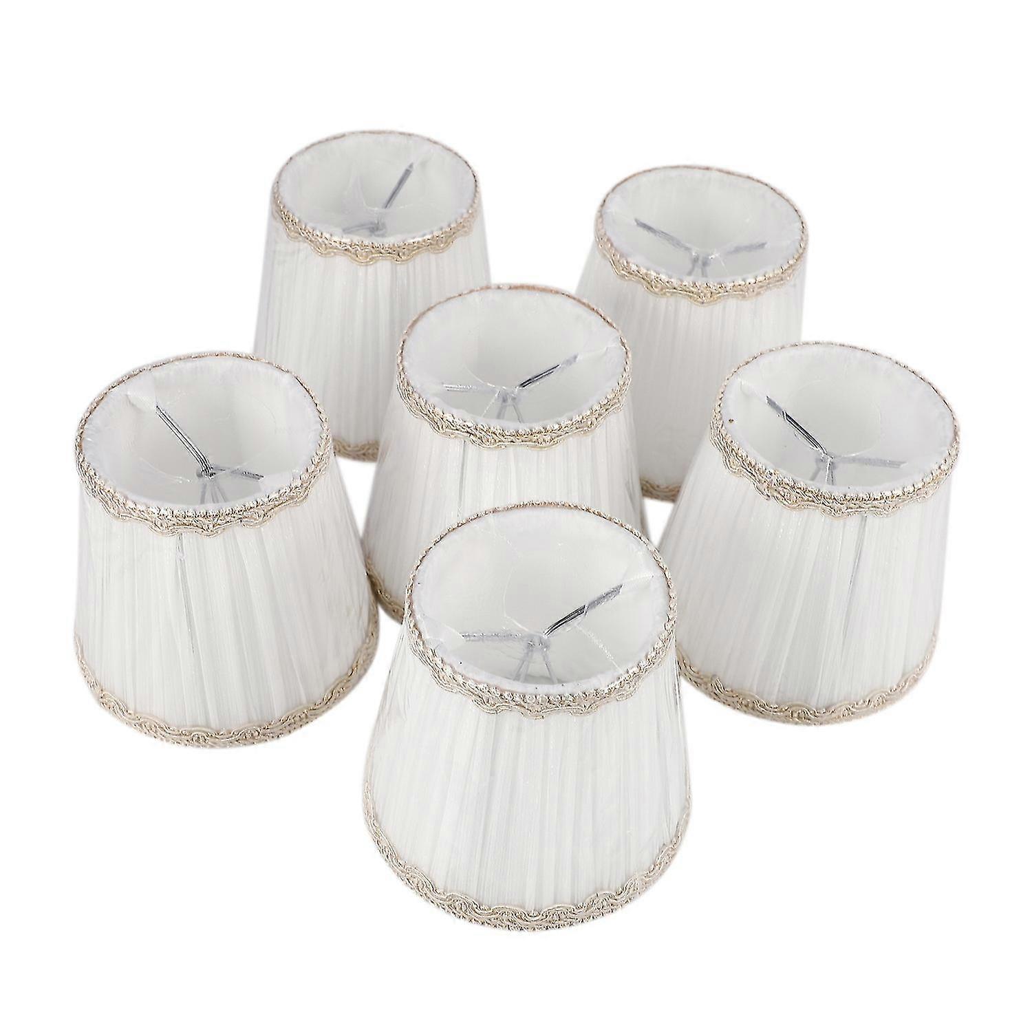 Chandelier Shades,only For Candle Bulbs,clip-on Fitter Lamp Shades,set Of 6, White
