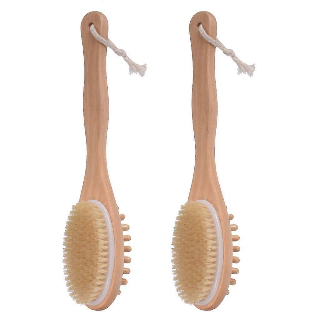 Tre Langt Håndtak Dual-Purpose Massasje Badebørste