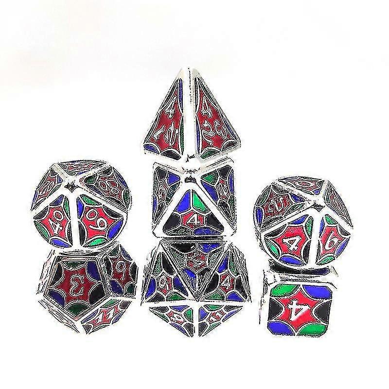 7pcs/set Metal Polyhedral Dice For Dungeons & Dragons Table Game Toy