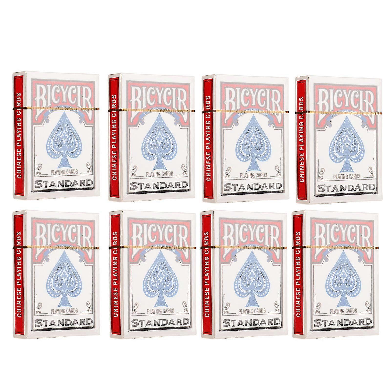 Poker Cards Set - 8 Sets of Red Playing Cards for Game Party Props