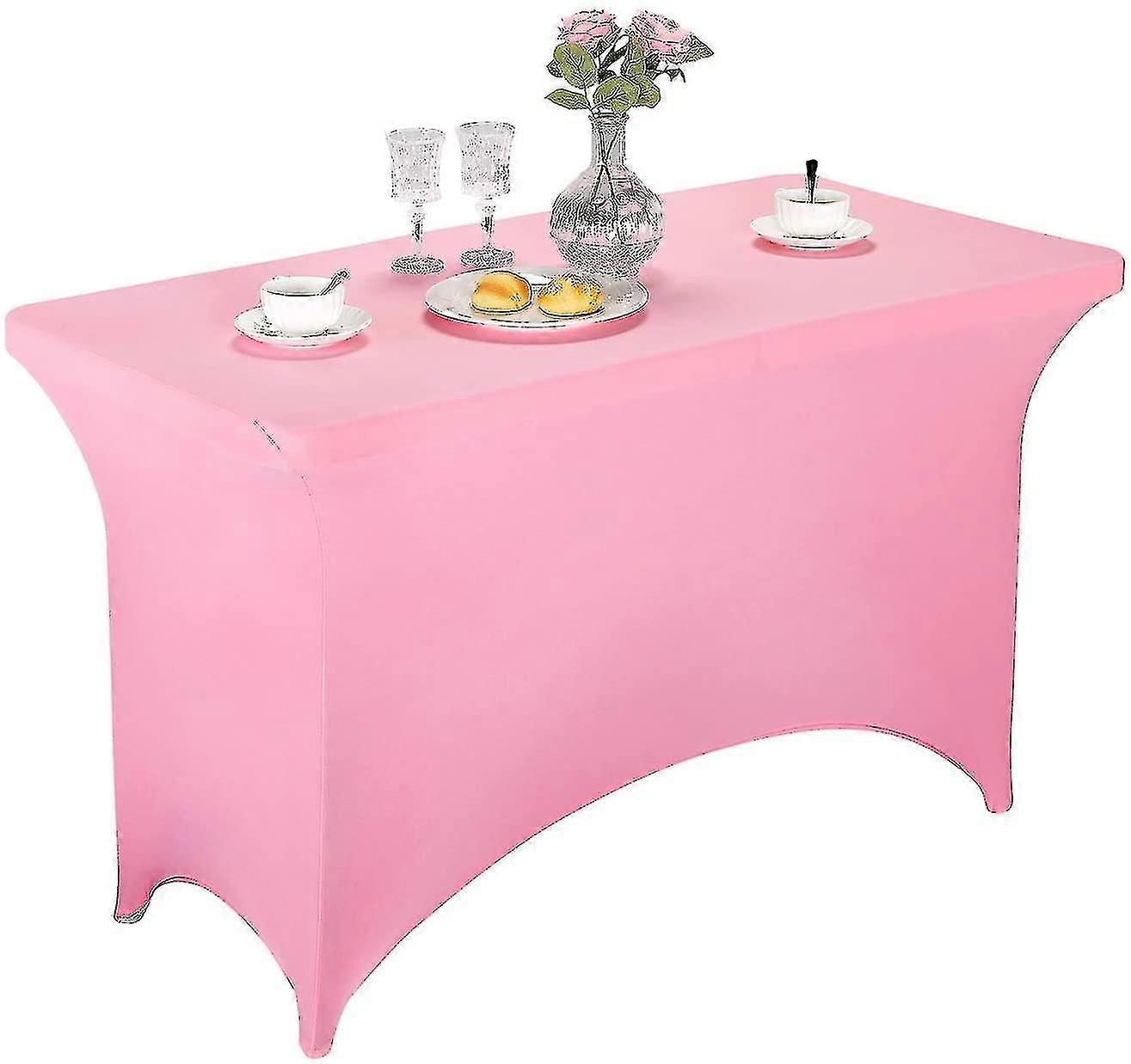 2 Pack Spandex Fitted Stretch Tablecloth Rectangular Training Stretch Table Cover For Banquet