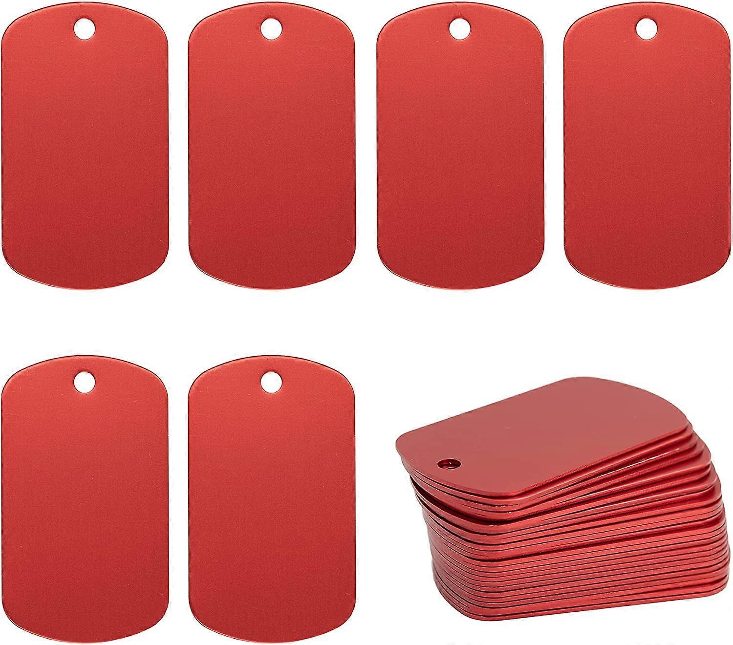 Aluminium Blank Tags Stempling Emner 25 Pack (rød)