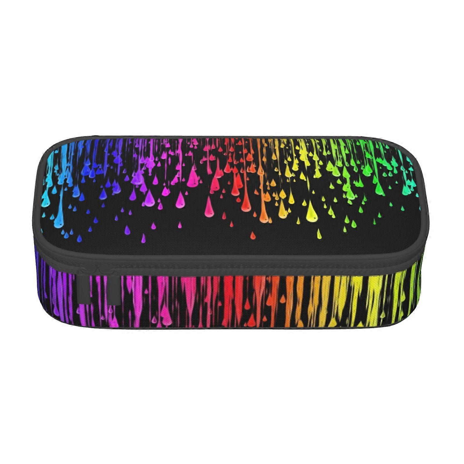 توهج في الظلام تناثر نيون مقلمة حقيبة كبيرة السعة قلم رصاص حقيبة ماكياج لوازم مكتبية القرطاسية صندوق قلم رصاص مع سحاب 3