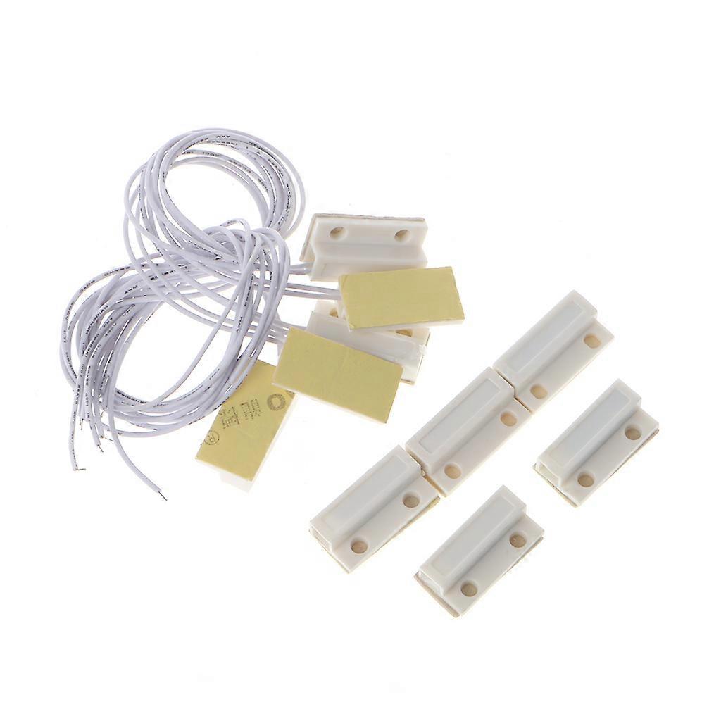 5 Sets MC-38 Wired Door Window Sensor Magnetic Switch Home Alarm System Detector