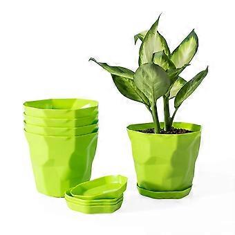 Kleine Pflanztöpfe, Kunststoffpflanzgefäße mit Drainagelöchern und Untertassen für Pflanzen, Blumen, Sukkulenten, Samenstarttöpfe
