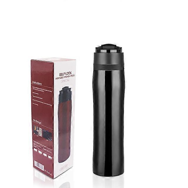French Press Coffee Maker 12 oz Stainless Steel Insulated Travel Mug for Kitchen Office or Camping Use Grounds Filter