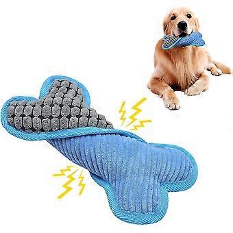 Bjxy Plush Dog Toy, Durable Squeaky Puppy Toy, Soft Interactive Dog Toy, Bone Shaped Dog Chew Toy For Small Medium Pets