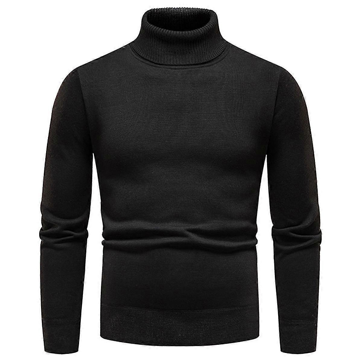 Herren Casual Slim Fit Einfarbiger Rollkragenpullover