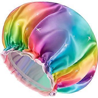 Cuffia da doccia grande per capelli lunghi da donna, confezione da 2, riutilizzabile, impermeabile, lavabile, morbida e confortevole, alla moda e divertente Cuffie da doccia di colore