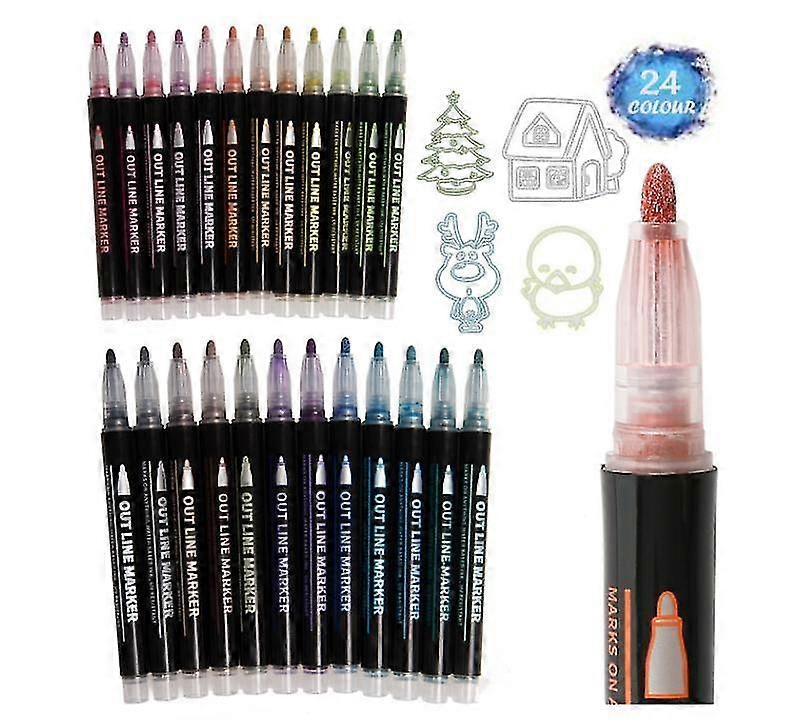 Outline Markers Pen, Magic Double Line Paint Pens For Kid