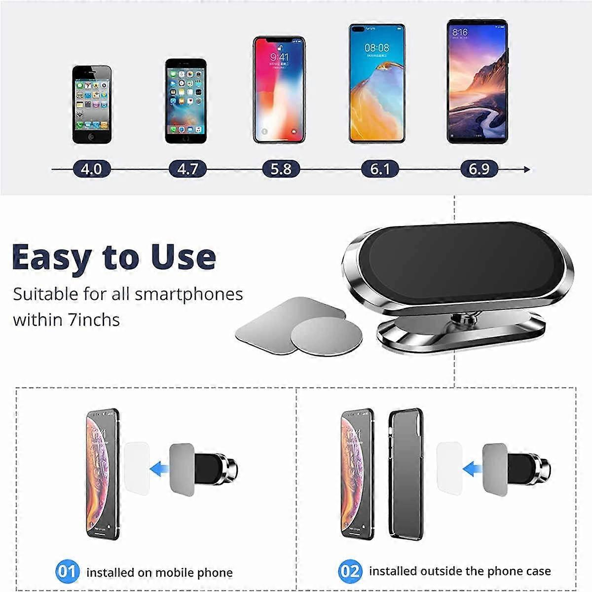 2pcs, 360 Rotatable Magnetic Universal Car Mount