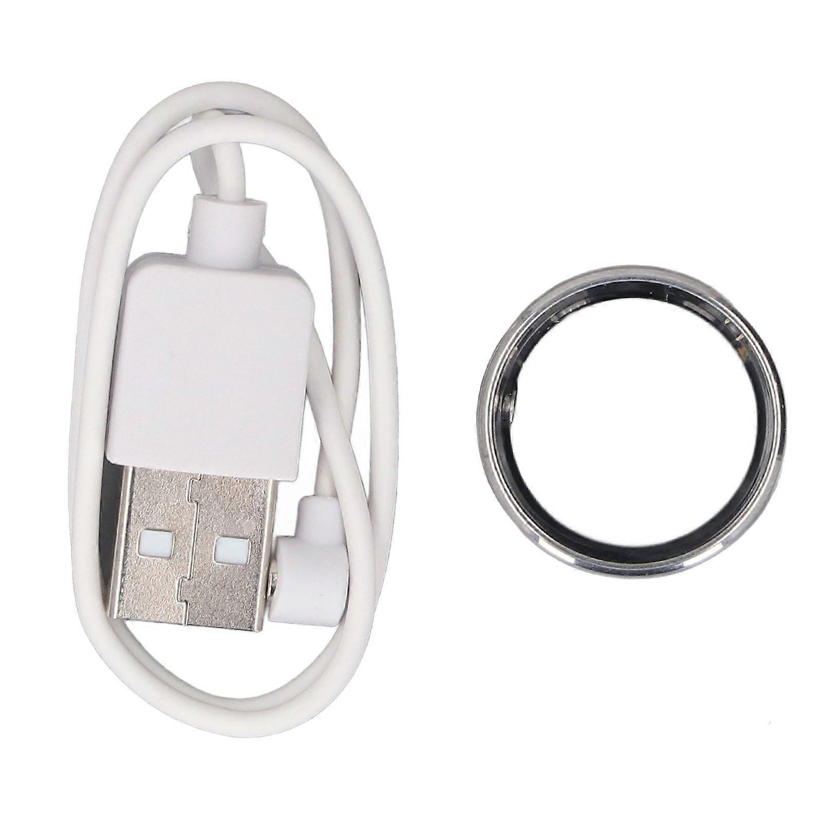 Smart Fitness Ring Titanium Alloy Photo Clicker Video Scrolling 50M Waterproof Lightweight Sports Ring Silver 7