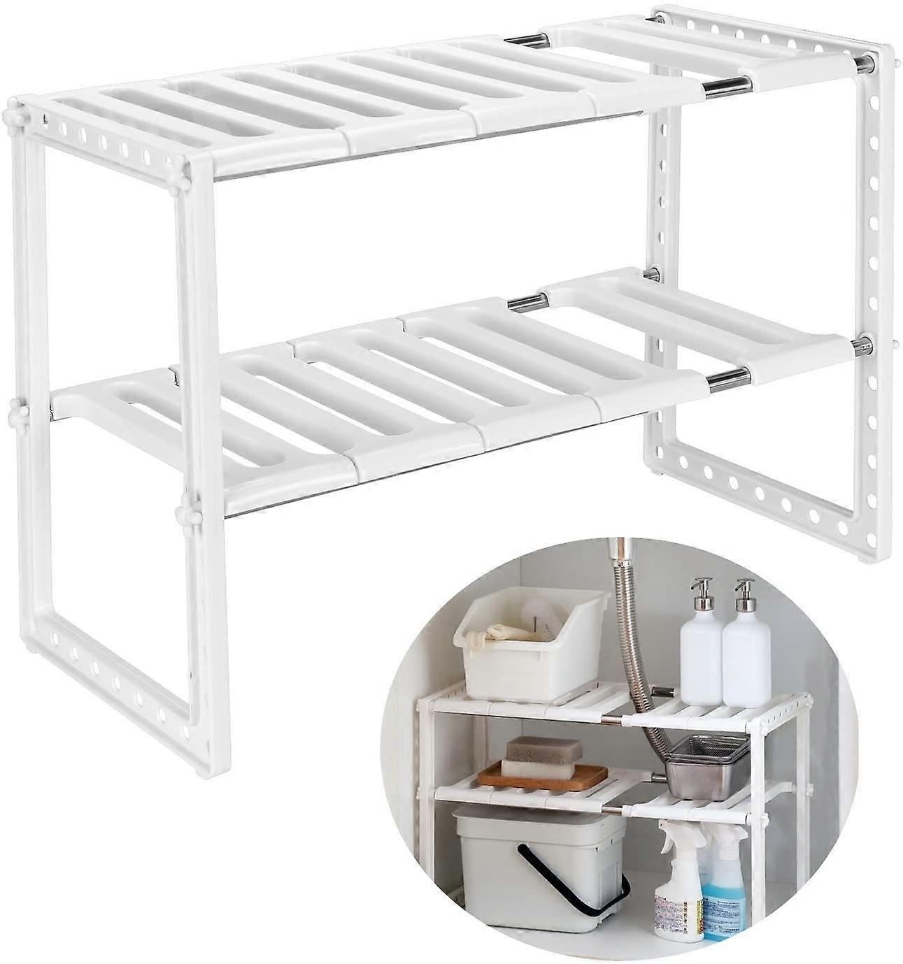 Under-sink storage shelf expandable shelf
