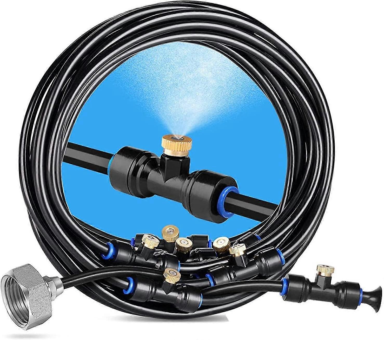 Water Mister,Misters for Outside Patio Backyard Water Mister Kit Mist Hose for Porch, Garden, Greenhouse, Canopy, Umbrella, Gazebo, Waterpark