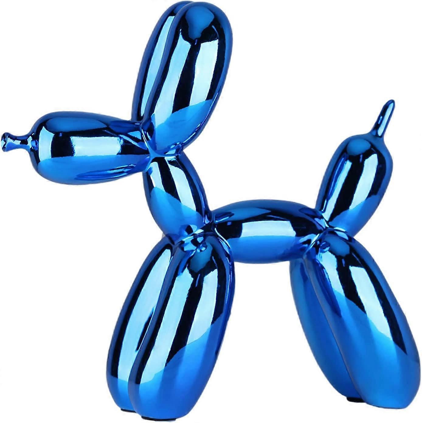 Shiny Electroplating Balloon Dog Statue (Blue,3.9*3.9*1.6in)